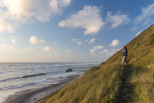 Michiel on the path following the dunes