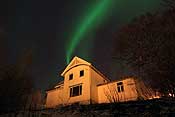 Northern lights, taken from just outside our front door. This house has been empty for many years, isn't that sad?