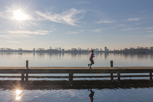 A jogger on the jetty