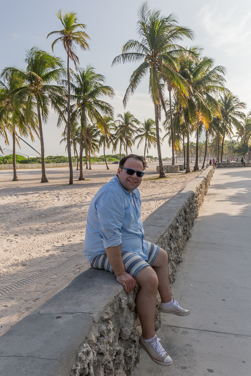 Enjoying a stroll along Ocean Drive