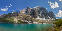 Panorama of Lake Annette and Mount Temple