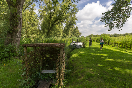 A willow toilet, flushed twice a day by the tides...