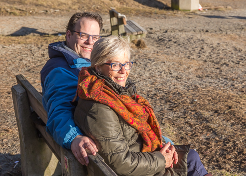 Michiel and his mum at Paradisbukta