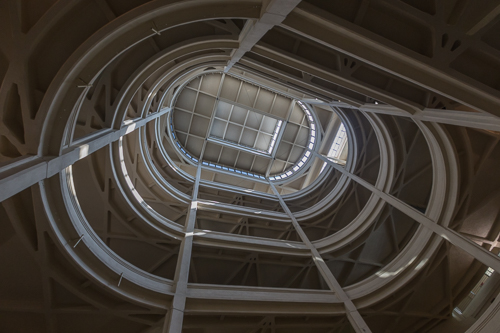 The spiral ramp from below