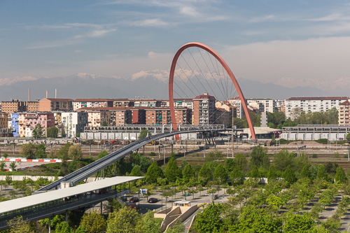 View from the roof towards the Alps