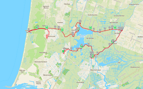 Map of our cycling trip