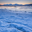 Frozen foam on the beach at Håkøya