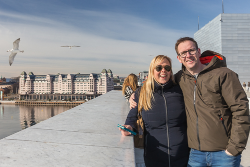 Jess and Sander on the roof of the Opera