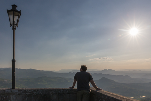 Admiring the views from San Marino