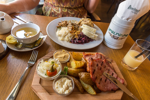 Our lunch, we shared both (pork) dishes - it was really good!