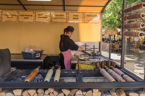 Typical street food in Prague: Trdelník