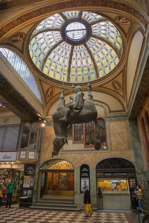 Cool art in an old art deco cinema / shopping centre, Prague was full of places like this!