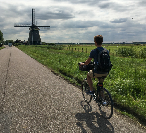 The first windmill of the day, on the way out of Uitgeest