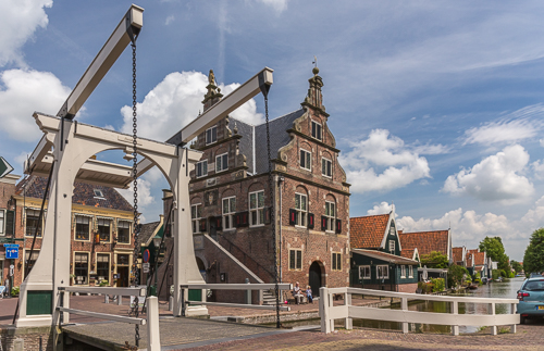 The town hall and the bridge at De Rijp