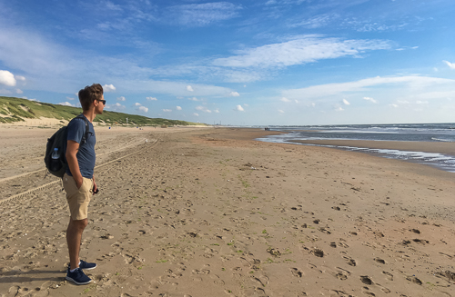 Jakob on the beach