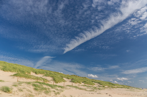 The beach, dunes and a very pretty sky at Castricum