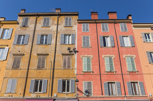 Colourful houses in Modena