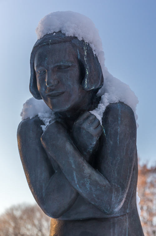 Even the sculptures were freezing ;)