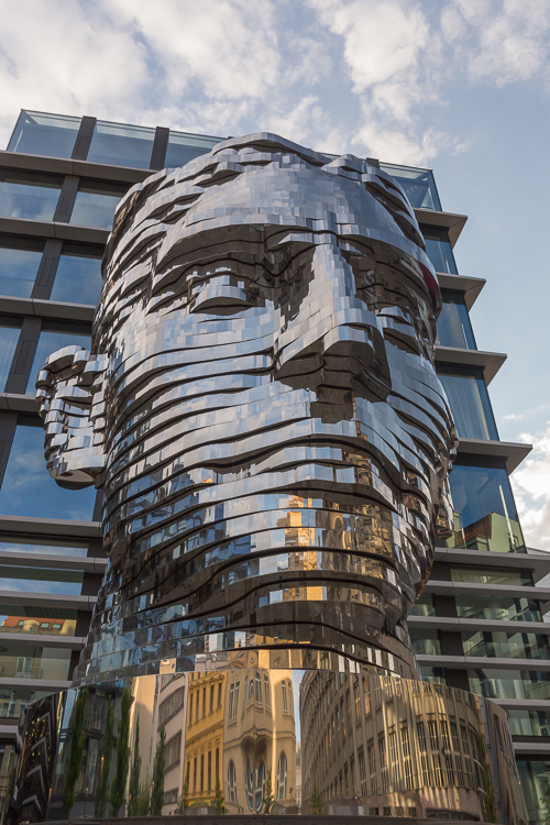 Kafka is everywhere in Prague, here I ran into him behind a shopping centre. This sculpture rearranged itself all the time