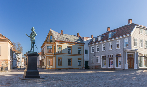 The deserted old town of Fredrikstad on a Saturday morning