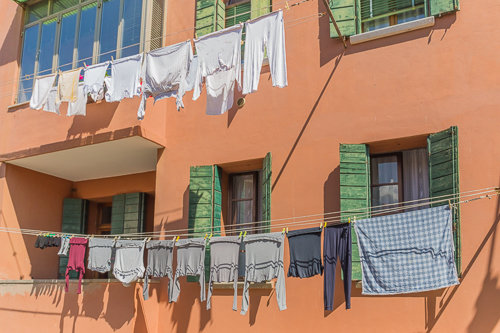 Laundry drying everywhere