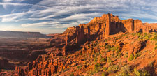 A panorama of the spectacular view from the trail end
