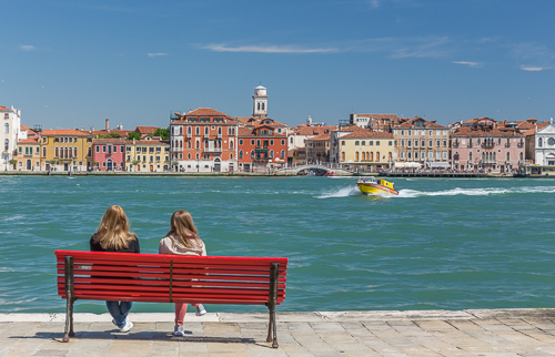 Looking towards the main island from Giudecca - the boat passing is an ambulance!