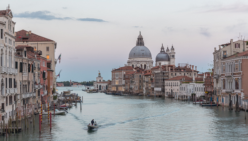 Beautiful twilight colours from The Ponte dell'Accademia