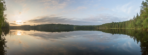 Panorama of the lake next to the sauna