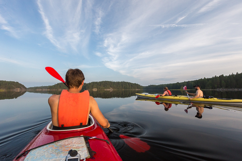 Late night kayaking in very calm weather