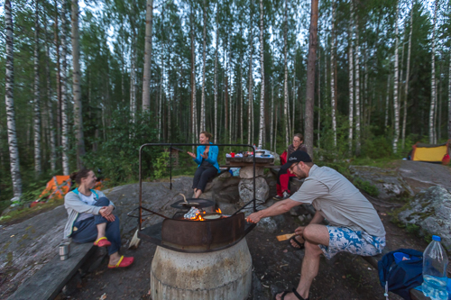 Not very sharp photo, but it captures the mood around the campfire quite well!