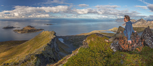 Enjoying the views - some crazy ridges on Sessøya!