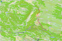 Our gps tracks within the park. From the parking lot to the cabin was only about 2 km, to the shelter (laavu_01) and back about 4 km. The blue line on the left is our failed attempt at reaching another cabin, we instead returned to the car - total trip about 9 km but it took us all day!