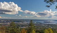 The view over Oslo from Vettakollen