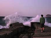 A very blurry photo, but the sea was impressively wild!