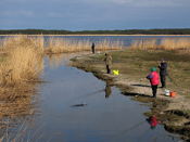 Fishing is very popular, we didn't meet a lot of people on the way except when we passed a stream full of fish...