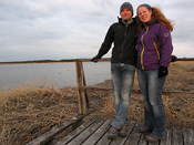During a walk in the evening, watching lots of birds - I think I counted 25 swans on the water behind us!