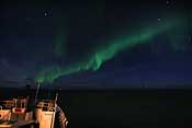 Northern lights seen from the ship