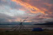 My favourite photo of this trip, our tent on the beach with the beautiful sky