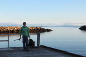 Paul tried fishing from the pier but no luck