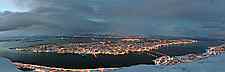 Panorama of Tromsø island in the twilight